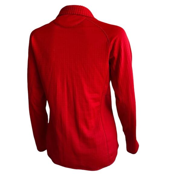 Patagonia Common Threads Womens Red Waffle Fleece 1/4 Zip Pullover S - Picture 2 of 4